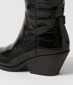 RELAX MO BLACK CROC PATENT LEATHER