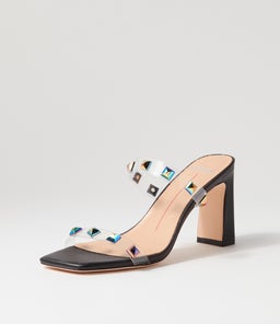 STARS MO BLACK PETROL STUD VINYLITE LEATHER