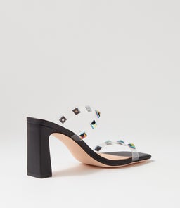 STARS MO BLACK PETROL STUD VINYLITE LEATHER