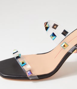 STARS MO BLACK PETROL STUD VINYLITE LEATHER
