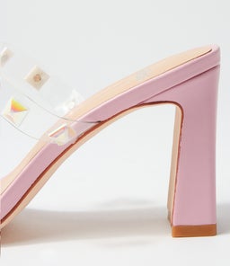 STARS MO BABY PINK PEARL STUD VINYLITE LEATHER