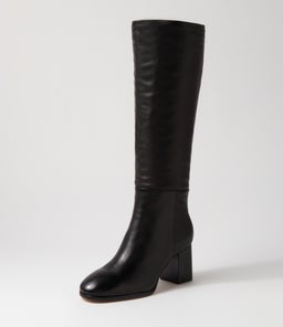 SALUTE MO BLACK BLACK HEEL LEATHER
