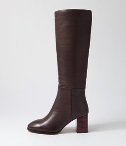 SALUTE MO CHOC BROWN HEEL LEATHER