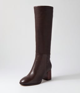 SALUTE MO CHOC BROWN HEEL LEATHER