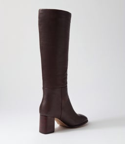 SALUTE MO CHOC BROWN HEEL LEATHER