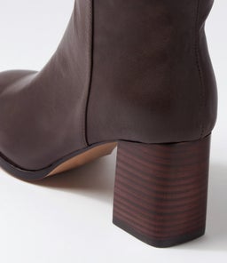 SALUTE MO CHOC BROWN HEEL LEATHER
