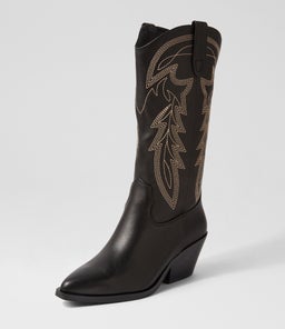 RIDING MO BLACK GOLD EMBROIDERY LEATHER