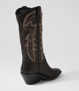 RIDING MO BLACK GOLD EMBROIDERY LEATHER