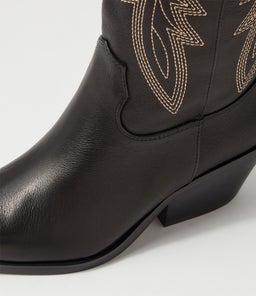RIDING MO BLACK GOLD EMBROIDERY LEATHER