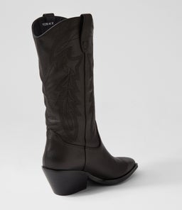 RIDING MO BLACK BLACK HEEL LEATHER