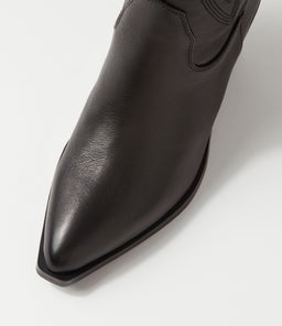RIDING MO BLACK BLACK HEEL LEATHER
