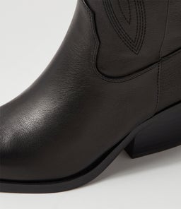 RIDING MO BLACK BLACK HEEL LEATHER
