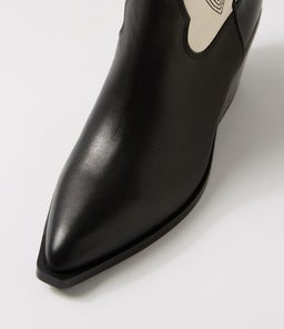 RIDING MO BLACK CREAM LEATHER