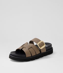 CAZALI MO DK TAUPE BLACK SOLE LEATHER