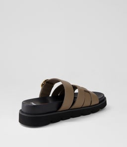 CAZALI MO DK TAUPE BLACK SOLE LEATHER
