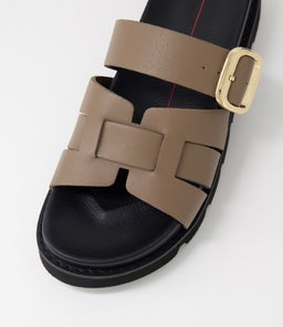 CAZALI MO DK TAUPE BLACK SOLE LEATHER