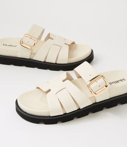 CAZALI MO CREAM BLACK SOLE LEATHER