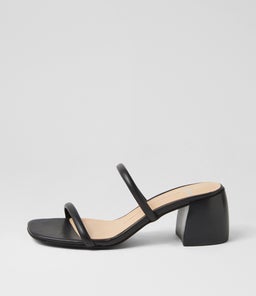 BONNI MO BLACK BLACK HEEL LEATHER