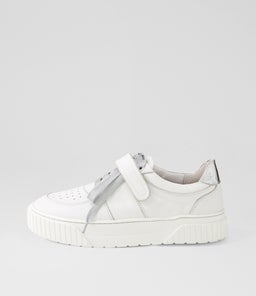 JERRIEE MO WHITE SILVER MIRROR LEATHER