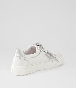 JERRIEE MO WHITE SILVER MIRROR LEATHER