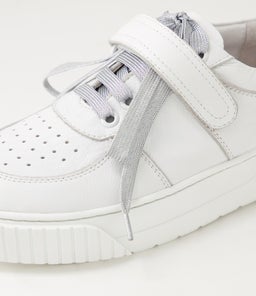 JERRIEE MO WHITE SILVER MIRROR LEATHER