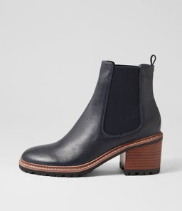 BISCOTIM MO NAVY BROWN BLACK HEEL LEATHER