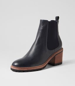 BISCOTIM MO NAVY BROWN BLACK HEEL LEATHER