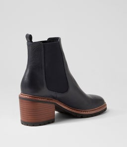BISCOTIM MO NAVY BROWN BLACK HEEL LEATHER