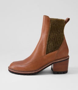 BARRET MO CHESTNUT BROWN BLACK HEEL LEATHER