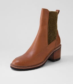 BARRET MO CHESTNUT BROWN BLACK HEEL LEATHER