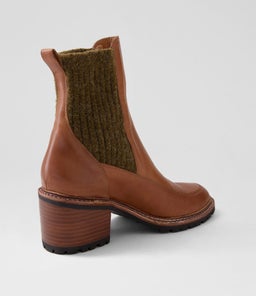BARRET MO CHESTNUT BROWN BLACK HEEL LEATHER