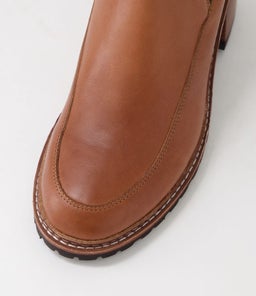 BARRET MO CHESTNUT BROWN BLACK HEEL LEATHER