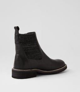 REYN MO BLACK BLACK CHOC HEEL LEATHER