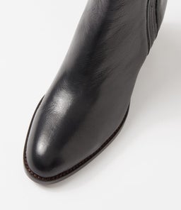 CHEYLA MO BLACK DK BROWN HEEL LEATHER