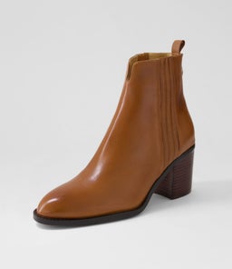 CHEYLA MO BRANDY DK BROWN HEEL LEATHER