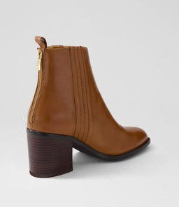 CHEYLA MO BRANDY DK BROWN HEEL LEATHER