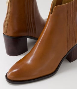 CHEYLA MO BRANDY DK BROWN HEEL LEATHER