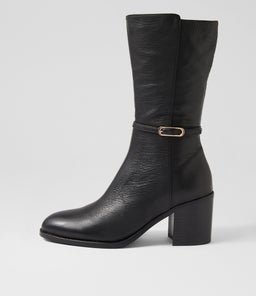 CHEREE MO BLACK BLACK HEEL LEATHER