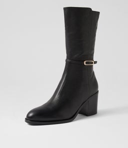 CHEREE MO BLACK BLACK HEEL LEATHER
