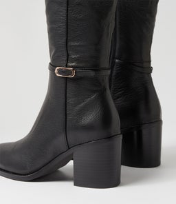 CHEREE MO BLACK BLACK HEEL LEATHER