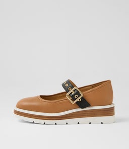 TEISA MO DK TAN WHITE SOLE LEATHER