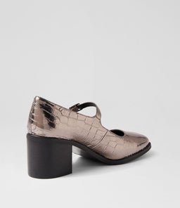 SWADE MO PEWTER CROC PATENT LEATHER