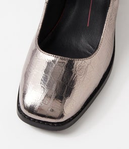 SWADE MO PEWTER CROC PATENT LEATHER