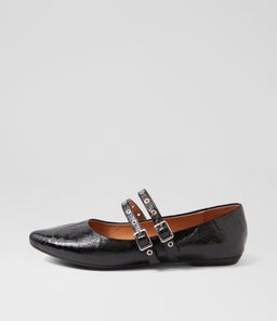 GARNES MO BLACK CRINKLE LEATHER