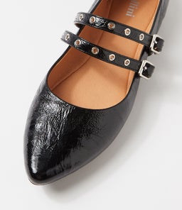 GARNES MO BLACK CRINKLE LEATHER