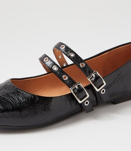 GARNES MO BLACK CRINKLE LEATHER