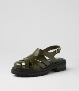 ABEES MO OLIVE SHINE LEATHER