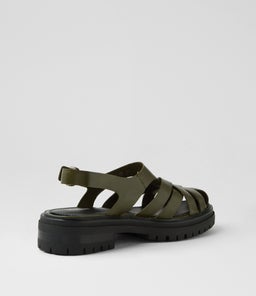 ABEES MO OLIVE SHINE LEATHER