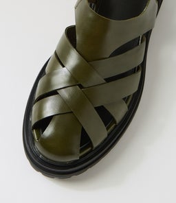 ABEES MO OLIVE SHINE LEATHER