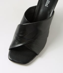 AIYA MO BLACK BLACK HEEL LEATHER